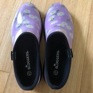 Sloggers Waterproof Rubber lavender daisy Garden/Casual Slip-On Shoes 10 Womens